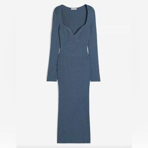 H&M Long Sleeve Body Con Figure Hugging Dress in Deep Teal #baddie #event #date